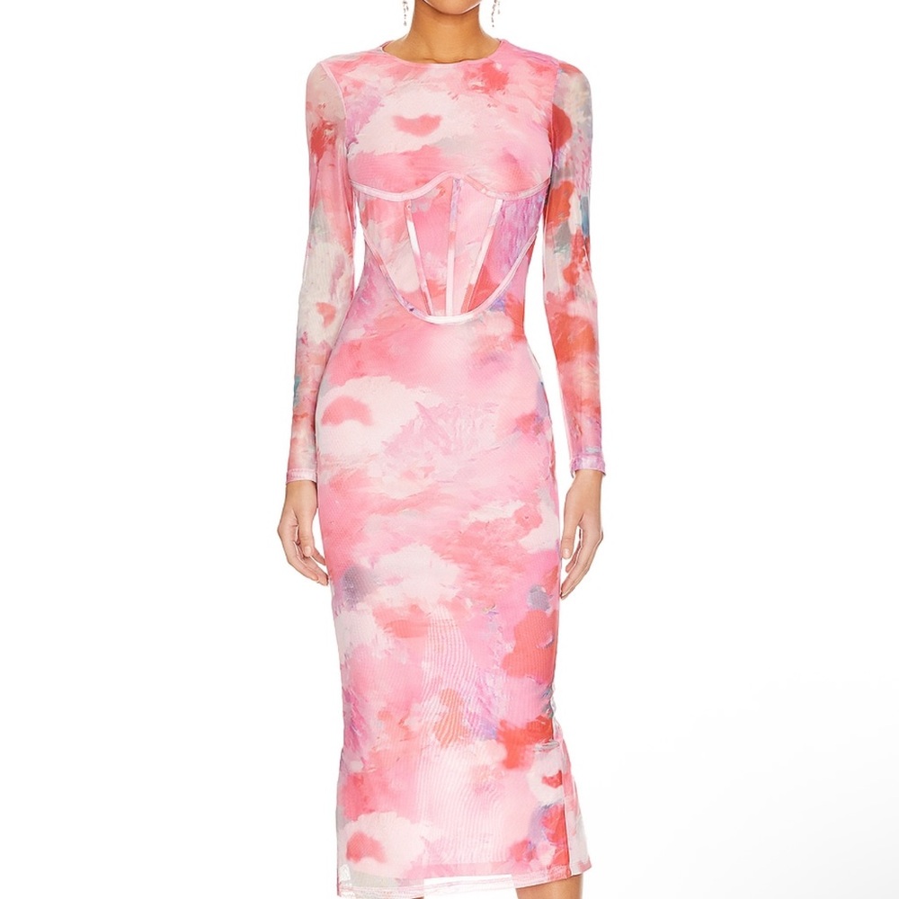 Bardot Vibrant Pink Long Sleeve Dress
